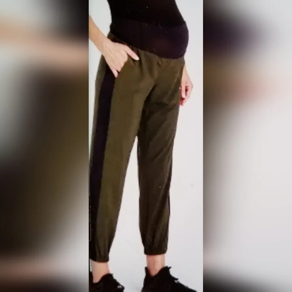 NwT  Patented Over belly stretch woven maternity jogger pants size med - Picture 4 of 12